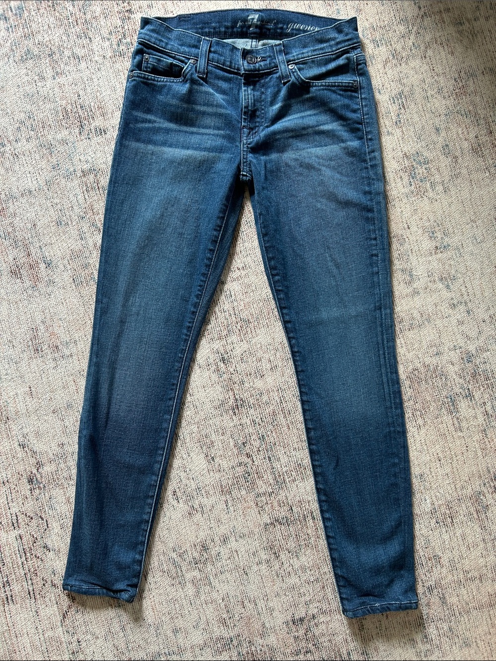 7 For All Mankind Dark Blue Skinny Jeans